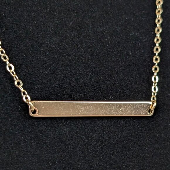 (2/$20) Dainty Blank Bar Pendant Chain Necklace - Picture 4 of 6